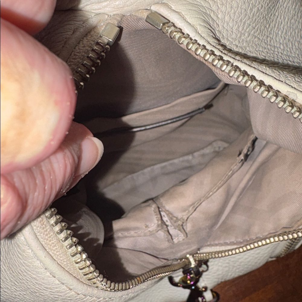 Rebecca Minkoff mini backpack for Women cream pebbled leather holographic HW - Picture 17 of 17